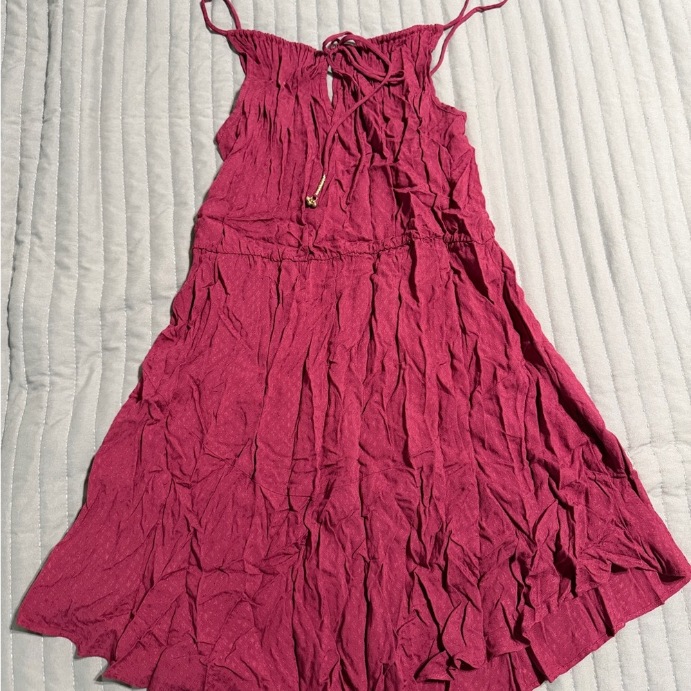 Free People Rich Red Textured Dress